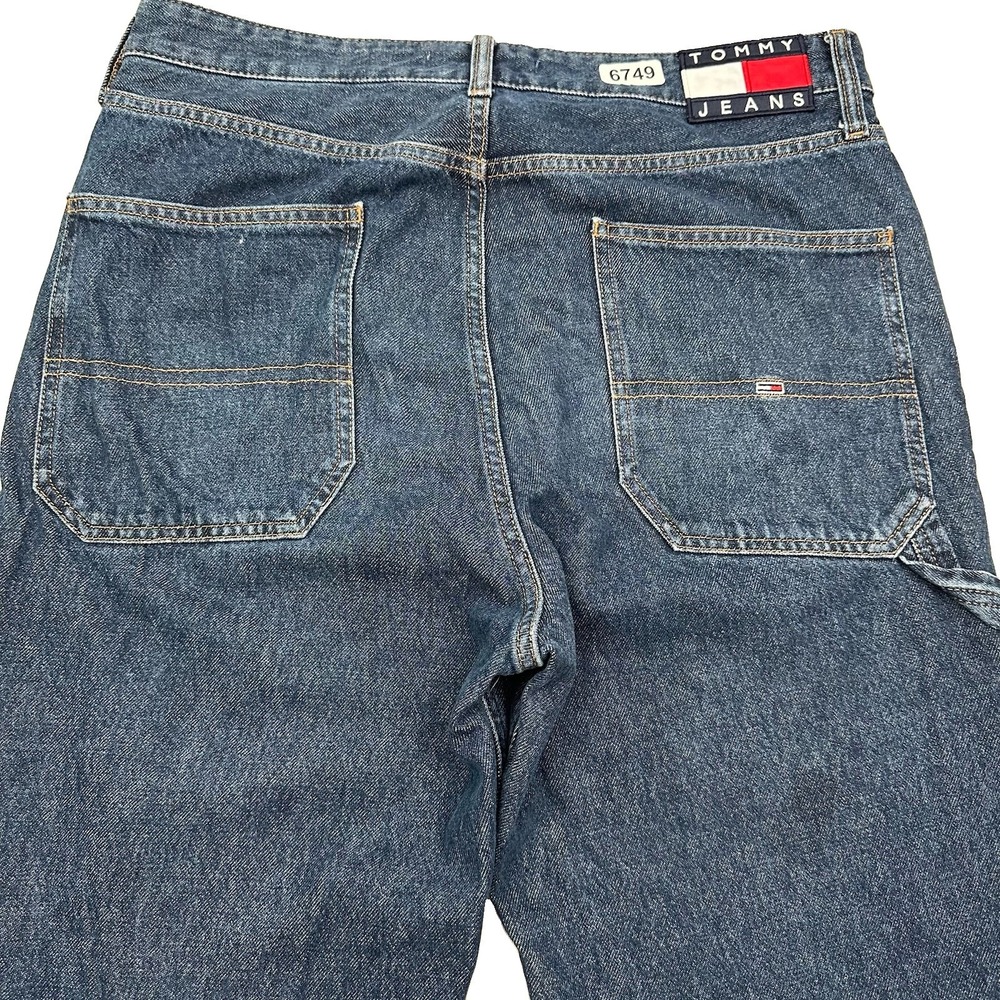 Tommy Hilfiger Carpenter Skater Jeans Men 32x34 VTG Y2K Blue Dark Wash Baggy